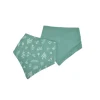 LOT 2 BAVOIRS BANDANA GAZE DE COTON 16X41CM VERT