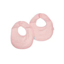 LOT 2 BAVOIRS GAZE DE COTON ET EPONGE 22X27CM ROSE