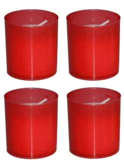 LOT 4 BOUGIES PLASTIQUE H.5.5CM ROUGE