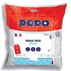LOT 2 OREILLERS 60X60CM DOUX DUO