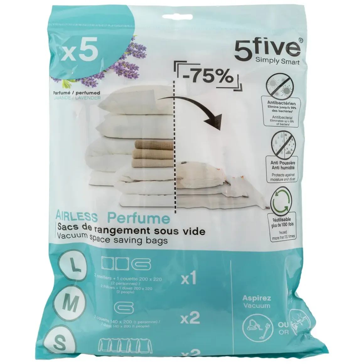 LOT 5 SACS COMPRESSEURS PARFUMES AIRLESS