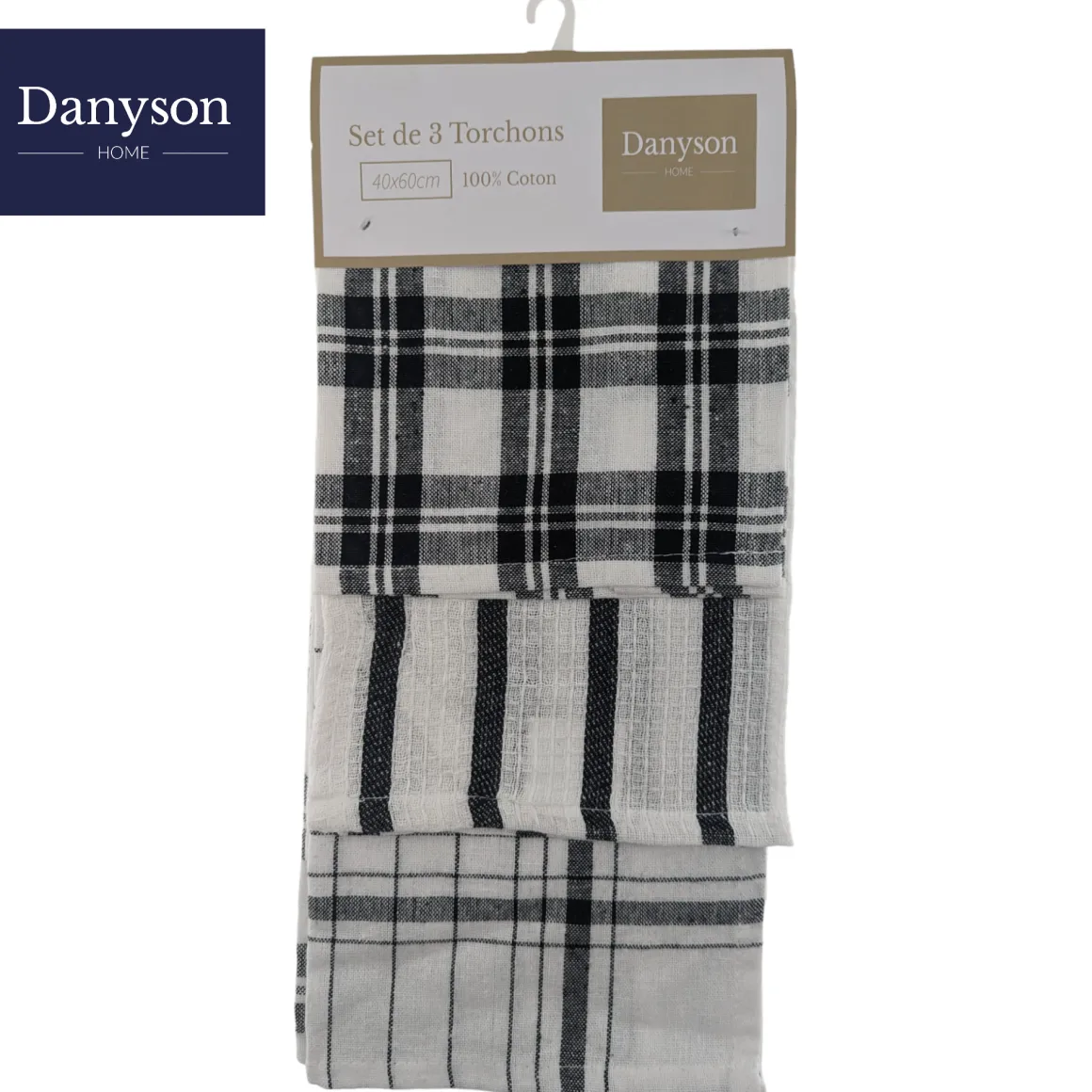 LOT 3 TORCHONS 40X60CM COTON