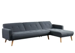 LUXI CANAPE ANGLE ANTHRACITE CONVERTIBLE STYLE SCANDINAVE