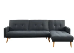 LUXI CANAPE ANGLE ANTHRACITE CONVERTIBLE STYLE SCANDINAVE
