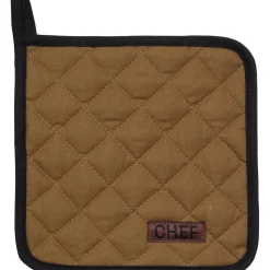 MANIQUE CHEF BLACK LINE 20X20CM COTON VERT KAKI