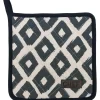 MANIQUE CHEF LOSANGE 20X20CM COTON NOIR