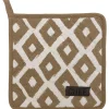 MANIQUE CHEF LOSANGE 20X20CM COTON TAUPE