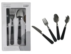 MENAGERE 24 PIECES BISTROT NOIR