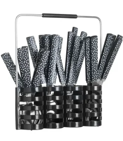 MENAGERE 24 PIECES GEO ET RANGE COUVERT NOIR