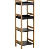 MEUBLE BAMBOU 4 ETAGERES BAMBOU NOIR