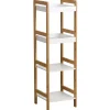 MEUBLE BAMBOU 4 ETAGERES BAMBOU BLANC