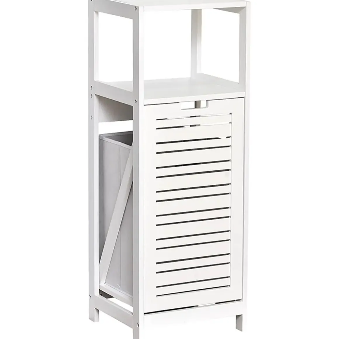MEUBLE BAS MDF UNE ETAGERE ET PANIERE A LINGE MIAMI