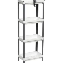 MEUBLE DE RANGEMENT 4 NIVEAUX BLANC GRIS