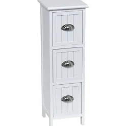 MEUBLE MDF PAULOWNIA 3 TIROIRS AVEC POIGNEE  BLANC