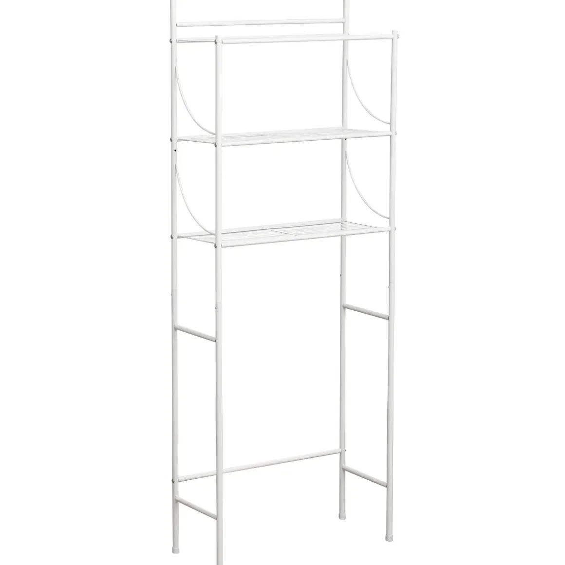 MEUBLE METAL 3 TABLETTES POUR TOILETTES BLANC