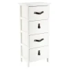 MEUBLE  PAULOWNIA GM 4 TIROIRS POIGNEES DECO BLANC