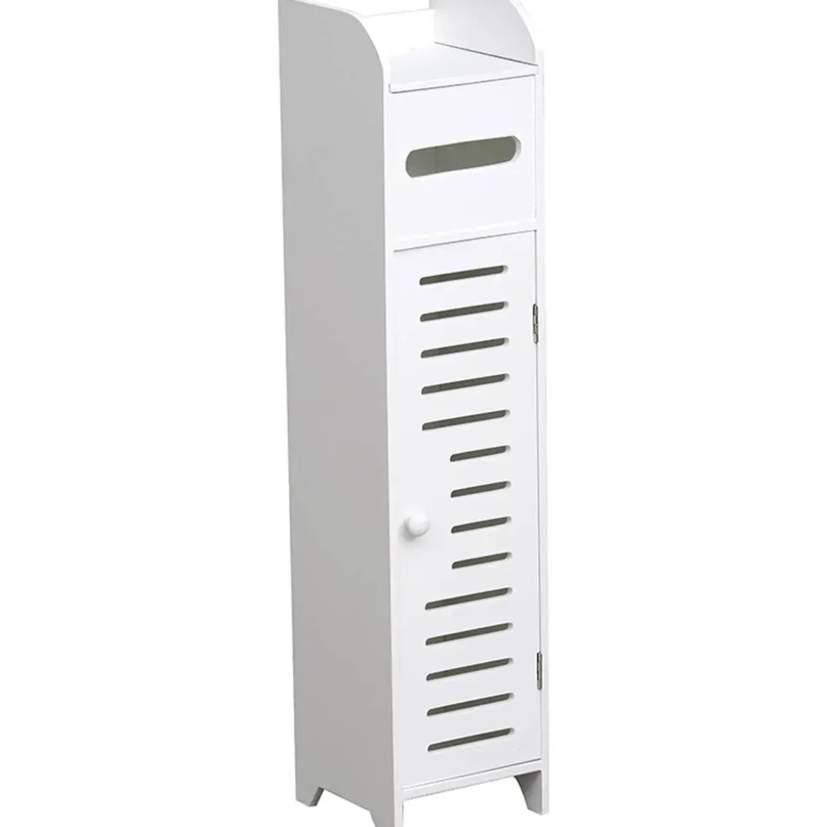 MEUBLE RESERVE ET DEROULEUR PAPIER WC 1 PORTE BLANC