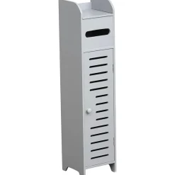 MEUBLE RESERVE ET DEROULEUR PAPIER WC 1 PORTE GRIS