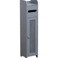 MEUBLE RESERVE ET DEROULEUR PAPIER WC 1 PORTE GRIS FONCE