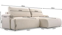 MIKO CANAPE ANGLE DROIT CONVERTIBLE ARAGON 80