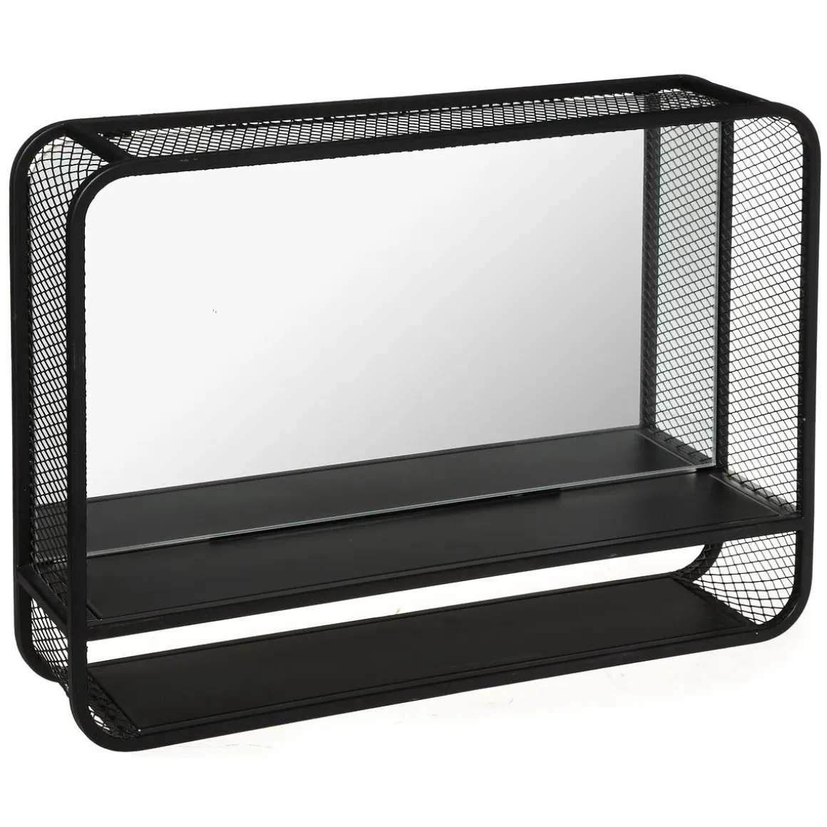 MIROIR ETAGERE METAL D.55X12X40CM