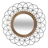MIROIR METAL BOIS FLEUR D.90CM