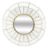 MIROIR METAL FLEUR OR D.67CM