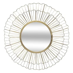 MIROIR METAL FLEUR OR D.67CM