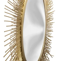 MIROIR METAL SOLEIL OR D.58CM