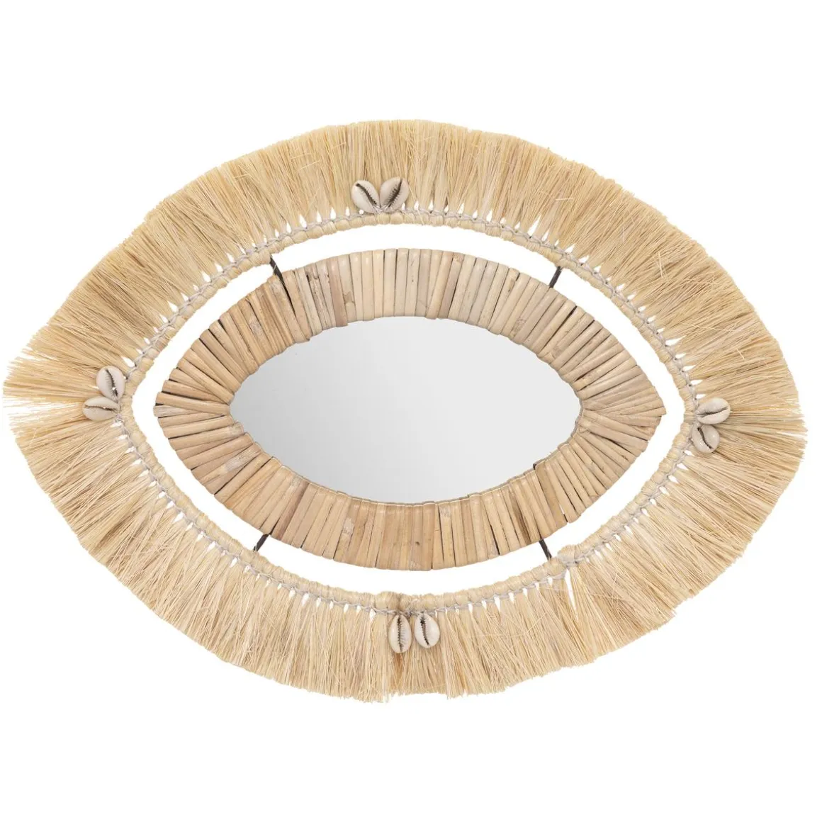 MIROIR RAPHIA TROPIQUES AUSTRALES D.43X29CM