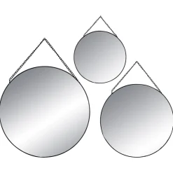MIROIR ROND METAL X3 NOIR
