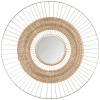 MIROIR SOLEIL METAL ET JONC D.75CM