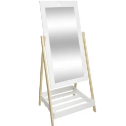 MIROIR SUR PIED AVEC TABLETTE