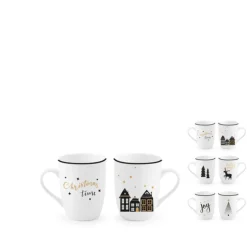 MUG PORCELAINE NOEL ARGENTE