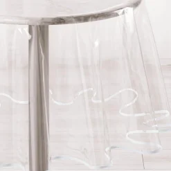 NAPPE CRISTAL RONDE 180 CM PVC UNI GARDEN BIAIS BLANC