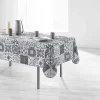 NAPPE RECTANGLE 150X240CM IMPRIME PERSANE GRIS