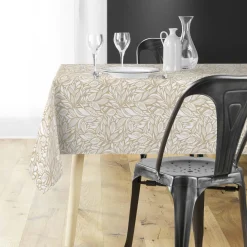 NAPPE RECTANGLE 140X240CM MICRO IMPRIMEE WILLY NATUREL