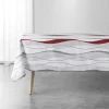 NAPPE RECTANGLE 150X240 CM POLYESTER IMP ONDULYS BLANC ROUGE