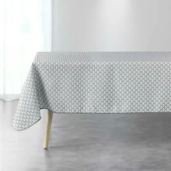 NAPPE RECTANGLE 150X240 CM POLYESTER IMPRIME ARTCHIC BLANC