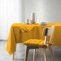 NAPPE RECTANGLE 140X240CM RECYCLE UNI MOUTARDE
