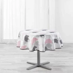 NAPPE RONDE 180CM COQUETTERIE ROSE