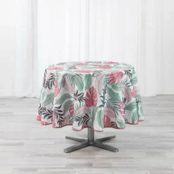 NAPPE RONDE 180 CM POLYESTER IMP BEAUTY JUNGLE ROSE