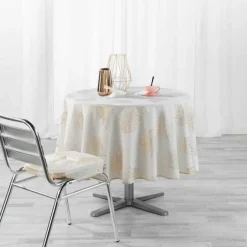 NAPPE RONDE 180 CM POLYESTER IMP SUNNY GOLD