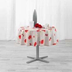 NAPPE RONDE 180 CM POLYESTER IMP SWEET POPPY