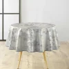 NAPPE RONDE 0 160CM PVC IMPRIME METALLISE COCONUT GRIS