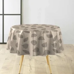 NAPPE RONDE 0 160CM PVC TEXTILIA FEUILLYS LIN