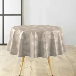 NAPPE RONDE 0 160CM PVC TEXTILIA FEUILLYS BLANC