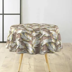 NAPPE RONDE 0 160CM PVC TEXTILIA PAILLETTES EBANY CHOCO