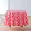 NAPPE RONDE D.180CM FILS TEINTS VICHY ROUGE