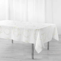 NAPPE 150X240CM METALLISE BULLY BLANC OR